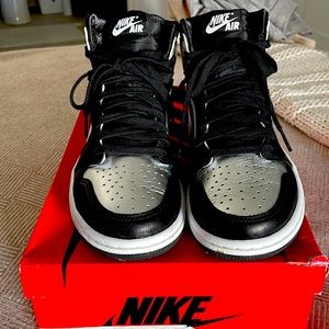 Nike Jordan 1s silver toe